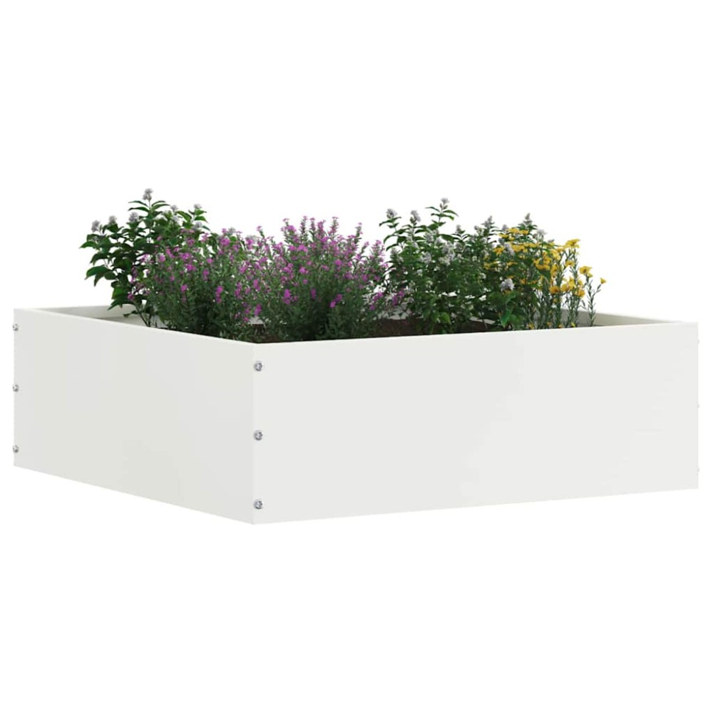 vidaXL Περίγραμμα γκαζόν 6 τμχ. 40 x 40 x 13 cm Ατσάλι Λευκό