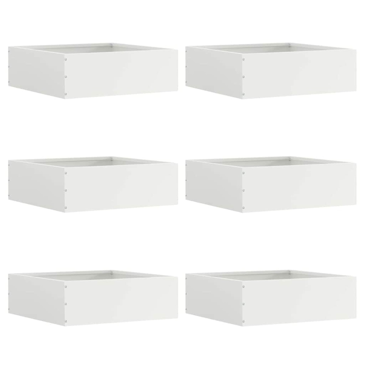 vidaXL Περίγραμμα γκαζόν 6 τμχ. 40 x 40 x 13 cm Ατσάλι Λευκό