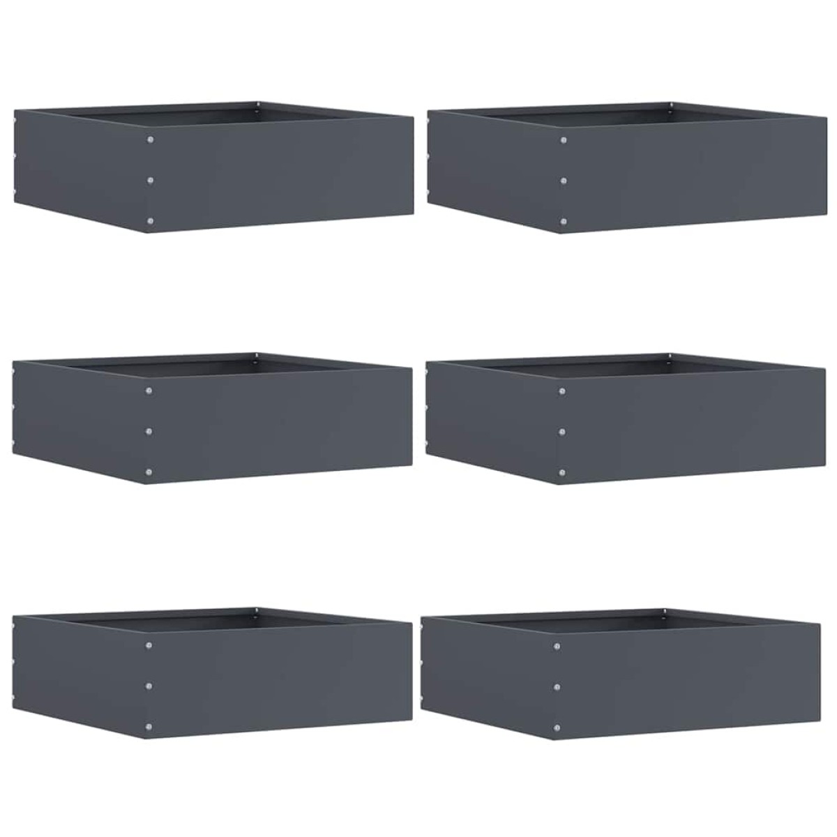 vidaXL Περίγραμμα γκαζόν 6 τμχ. 40 x 40 x 13 cm Ατσάλι Ανθρακί