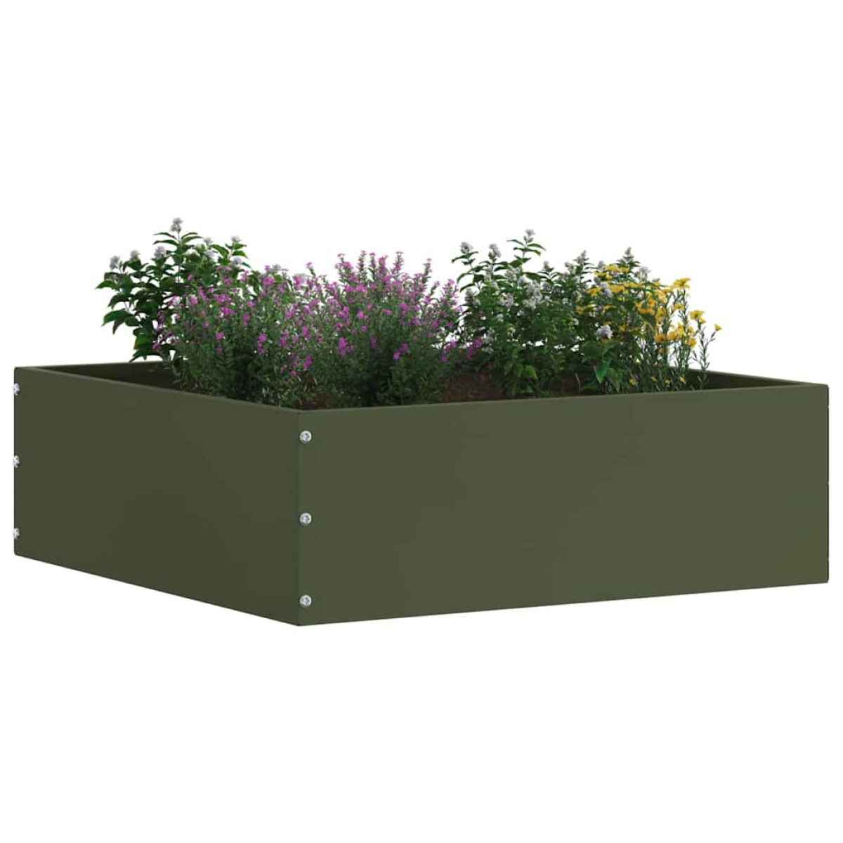 vidaXL Περίγραμμα γκαζόν 40 x 40 x 13 cm Ατσάλι Λαδί