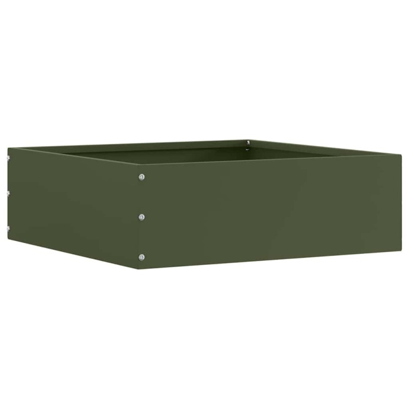 vidaXL Περίγραμμα γκαζόν 40 x 40 x 13 cm Ατσάλι Λαδί
