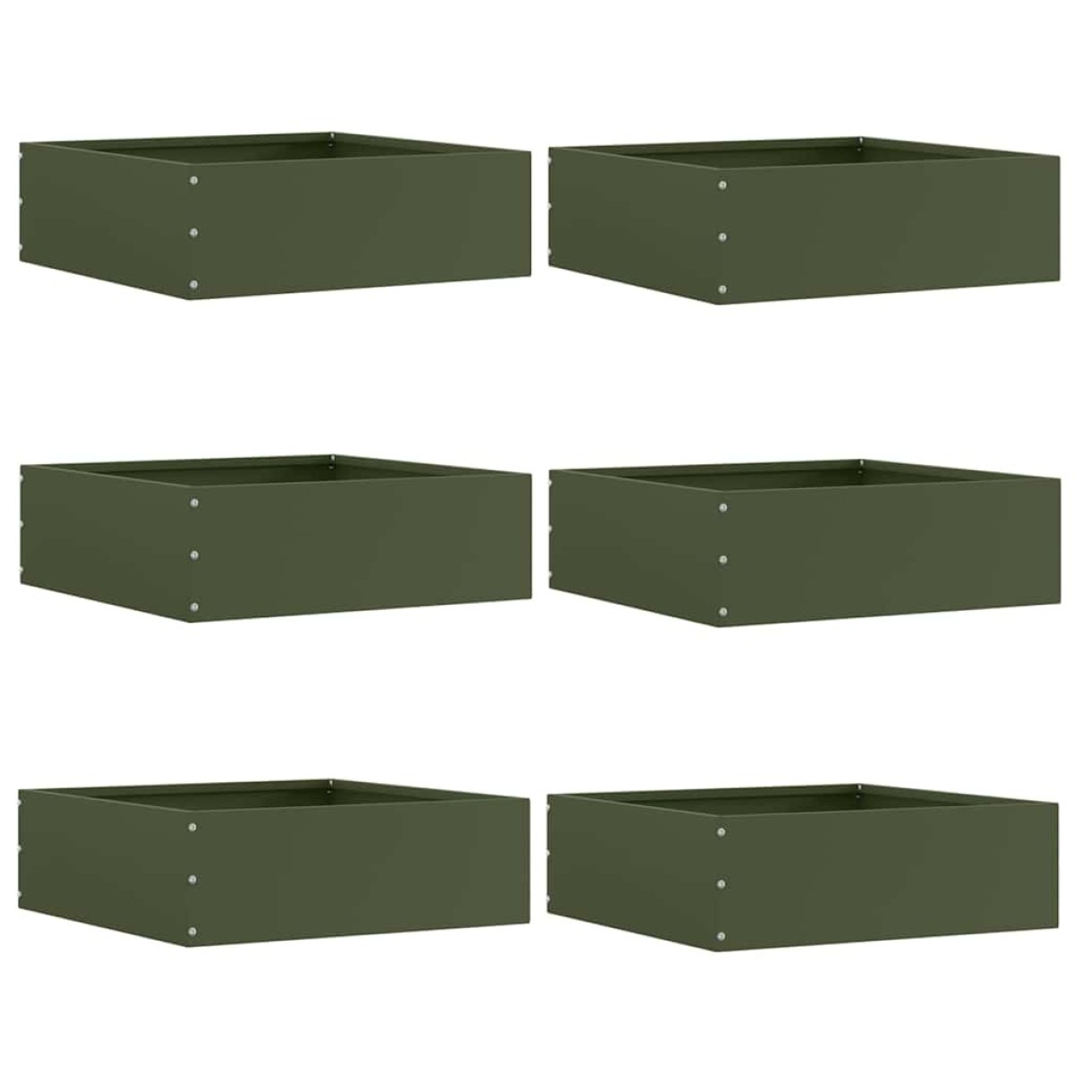 vidaXL Περίγραμμα γκαζόν 6 τμχ. 40 x 40 x 13 cm Ατσάλι Λαδί
