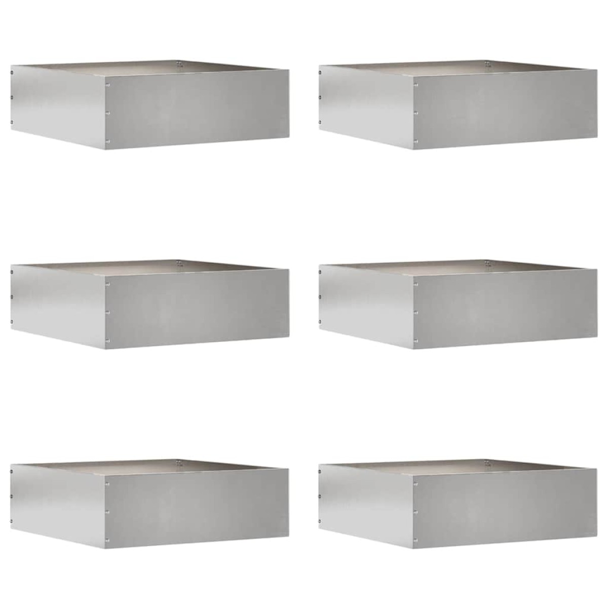 vidaXL Περίγραμμα γκαζόν 6 τμχ. 40 x 40 x 13 cm Ανοξείδωτο Ατσάλι