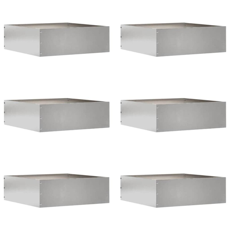vidaXL Περίγραμμα γκαζόν 6 τμχ. 40 x 40 x 13 cm Ανοξείδωτο Ατσάλι