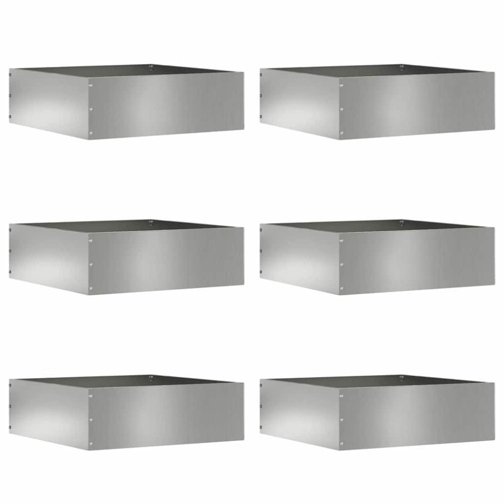 vidaXL Περίγραμμα γκαζόν 6 τμχ. 40 x 40 x 13 cm Γαλβανισμένος Χάλυβας