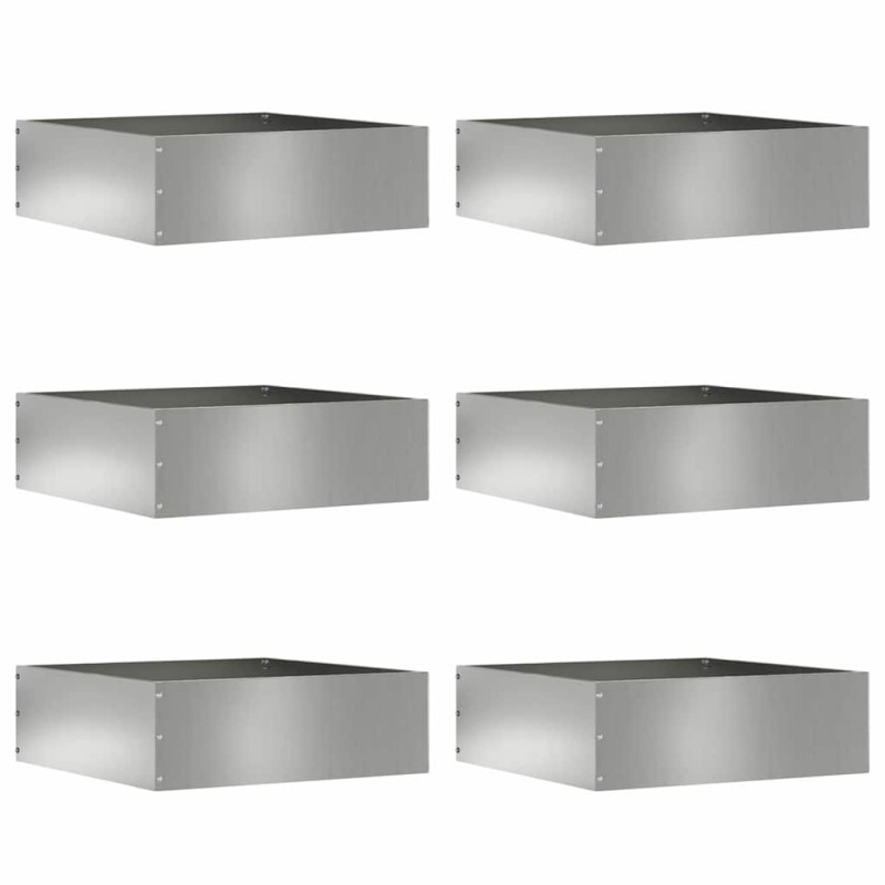 vidaXL Περίγραμμα γκαζόν 6 τμχ. 40 x 40 x 13 cm Γαλβανισμένος Χάλυβας