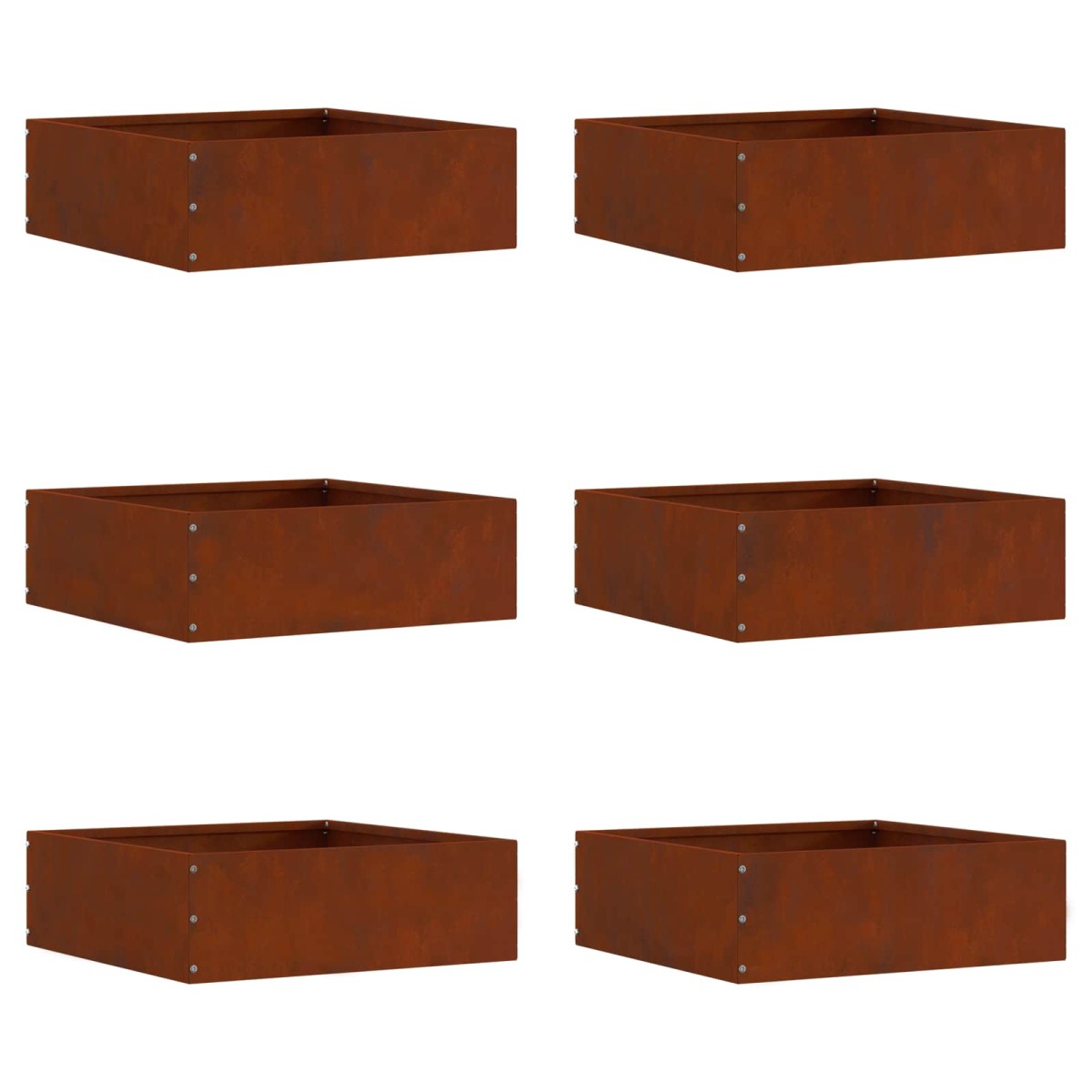 vidaXL Περίγραμμα γκαζόν 6 τμχ. 40 x 40 x 13 cm Σκ rusty