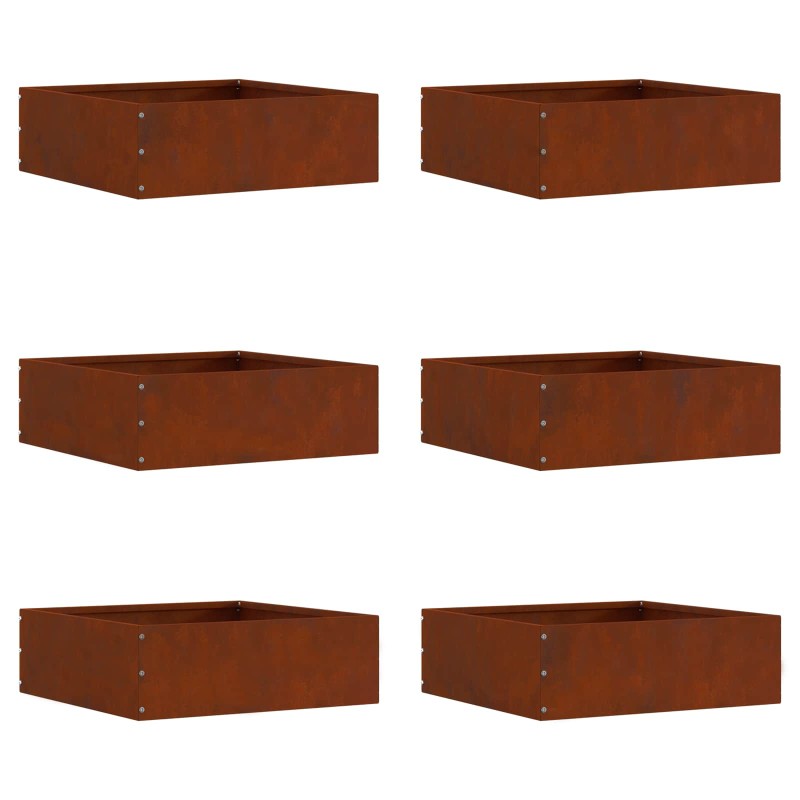 vidaXL Περίγραμμα γκαζόν 6 τμχ. 40 x 40 x 13 cm Σκ rusty