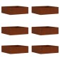 vidaXL Περίγραμμα γκαζόν 6 τμχ. 40 x 40 x 13 cm Σκ rusty