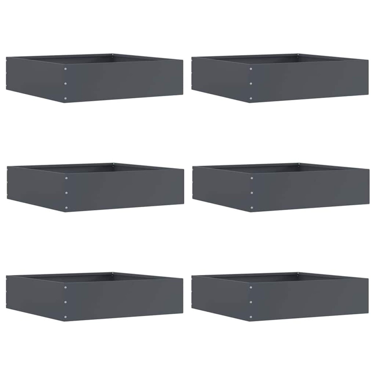 vidaXL Περίγραμμα γκαζόν 6 τμχ. 50 x 50 x 13 εκ Ατσάλι Ανθρακί