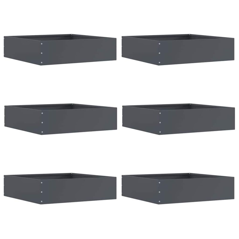 vidaXL Περίγραμμα γκαζόν 6 τμχ. 50 x 50 x 13 εκ Ατσάλι Ανθρακί