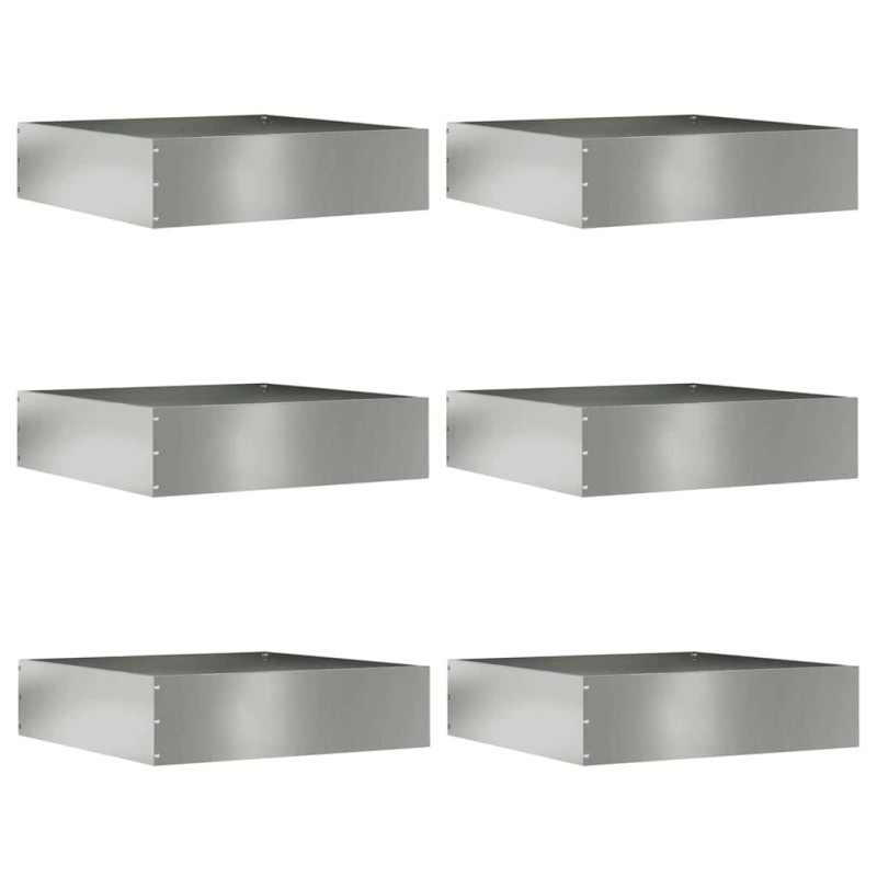 vidaXL Περίγραμμα γκαζόν 6 τμχ. 50 x 50 x 13 εκ Γαλβανισμένος Χάλυβας