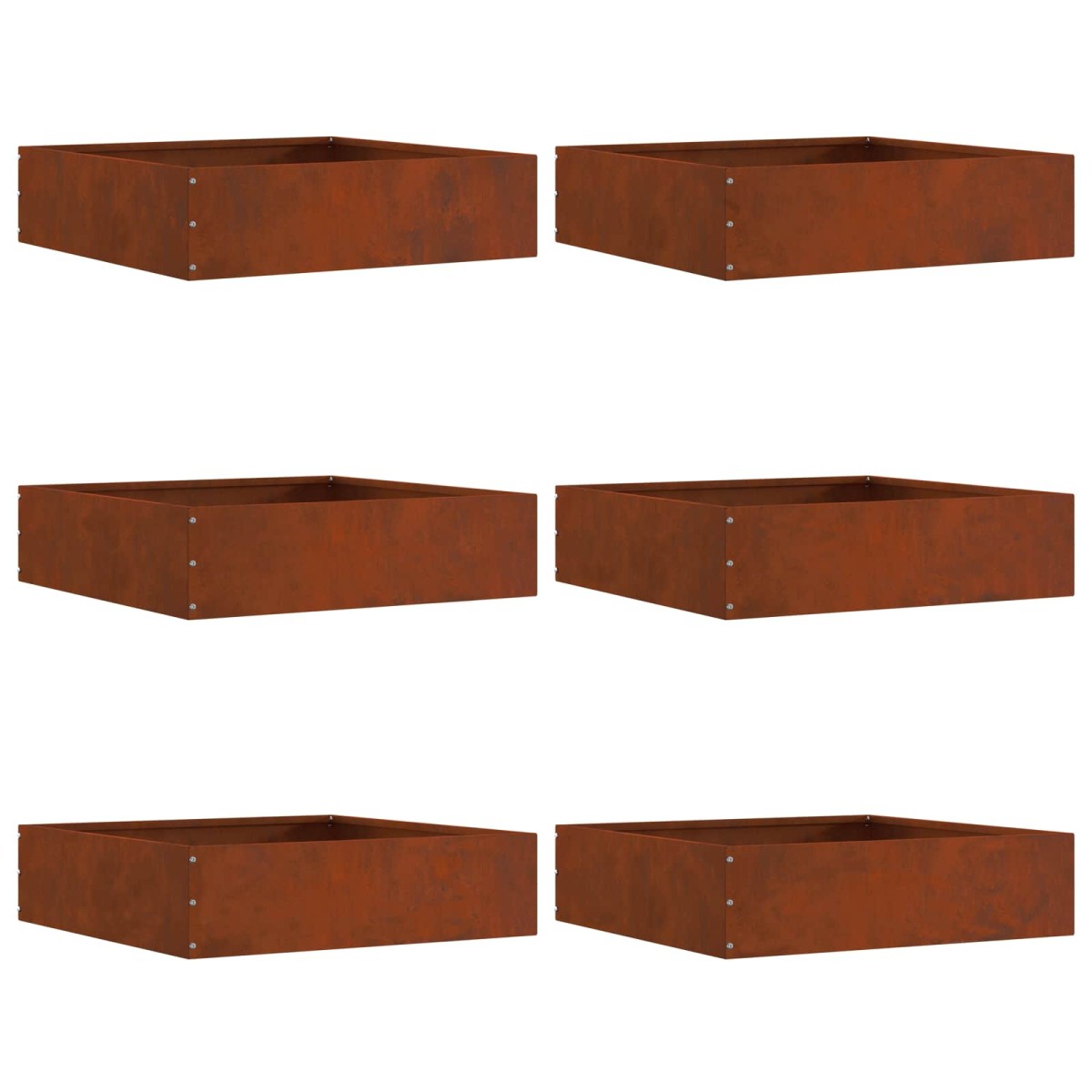 vidaXL Περίγραμμα γκαζόν 6 τμχ. 50 x 50 x 13 εκ Σκ rusty