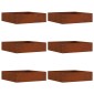 vidaXL Περίγραμμα γκαζόν 6 τμχ. 50 x 50 x 13 εκ Σκ rusty