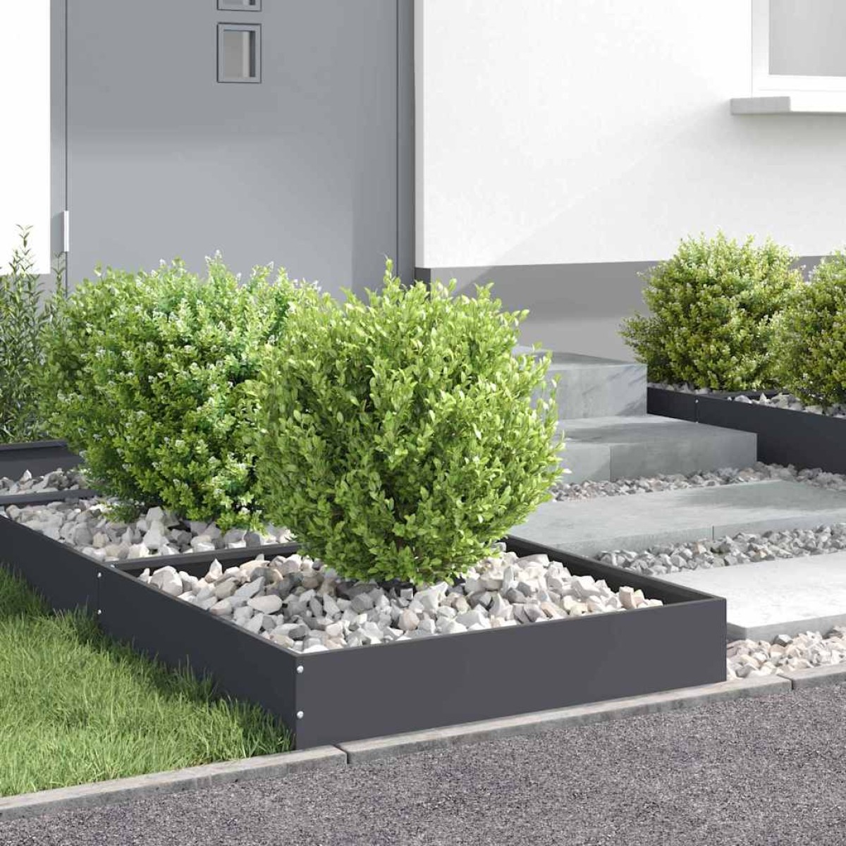 vidaXL Περίγραμμα γκαζόν 60 x 60 x 13 εκ Ατσάλι Ανθρακί