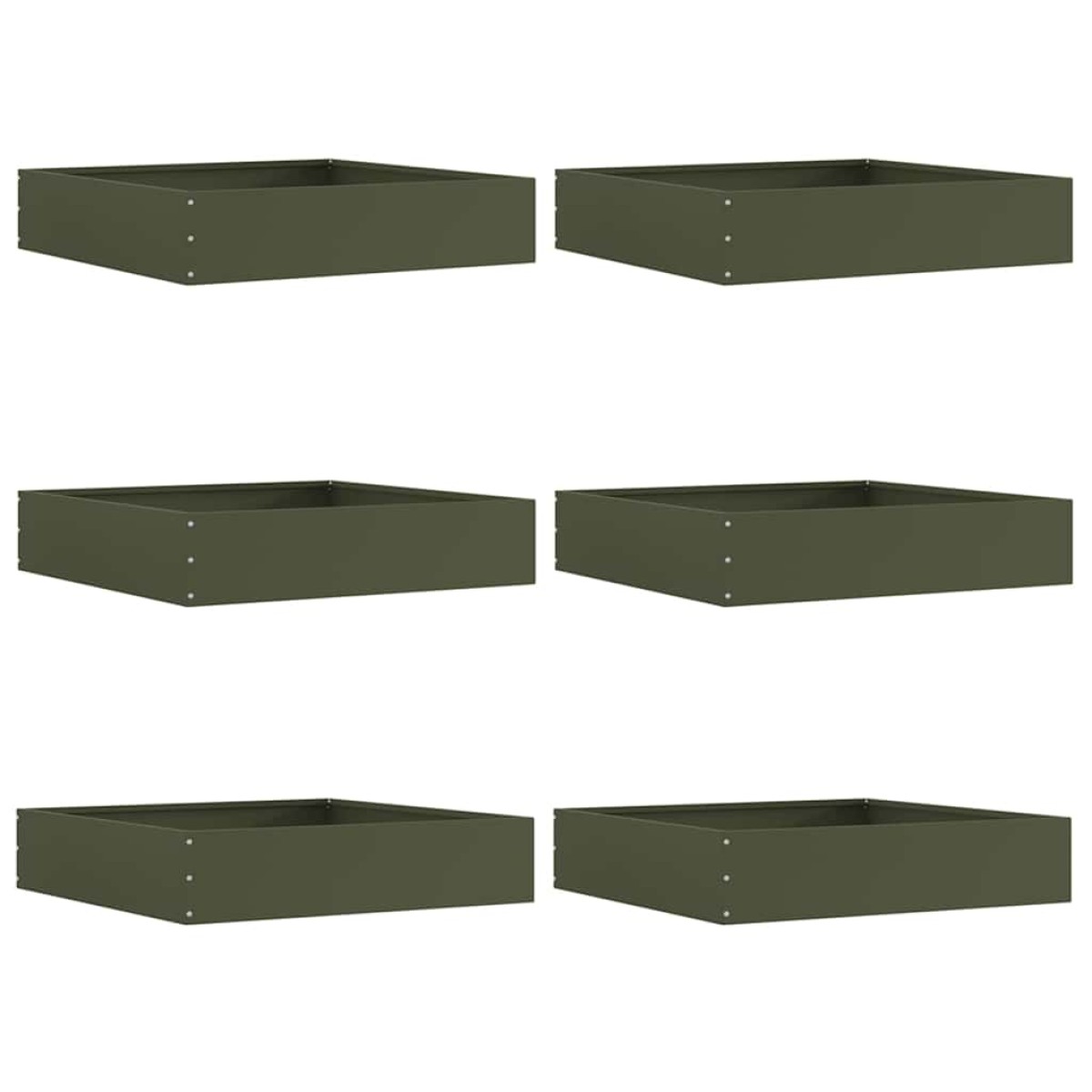vidaXL Περίγραμμα γκαζόν 6 τμχ. 60 x 60 x 13 εκ Ατσάλι Λαδί