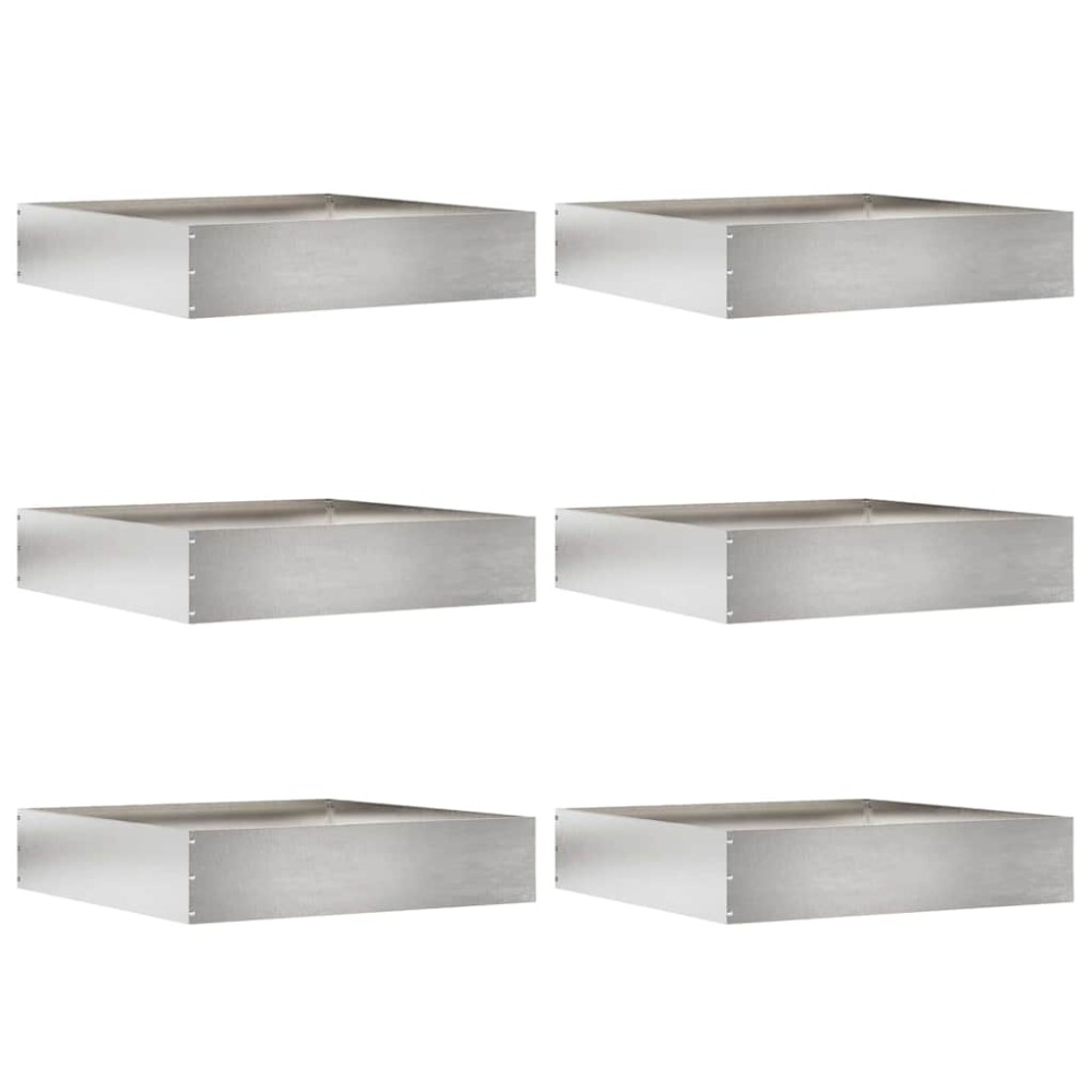 vidaXL Περίγραμμα γκαζόν 6 τμχ. 60 x 60 x 13 εκ Ανοξείδωτο Ατσάλι