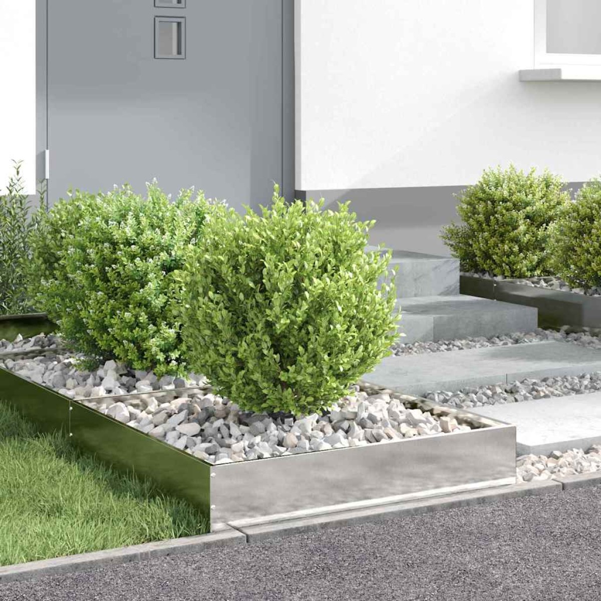 vidaXL Περίγραμμα γκαζόν 6 τμχ. 60 x 60 x 13 εκ Ανοξείδωτο Ατσάλι