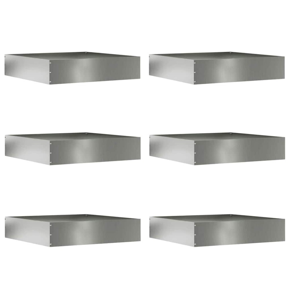 vidaXL Περίγραμμα γκαζόν 6 τμχ. 60 x 60 x 13 εκ Γαλβανισμένος Χάλυβας