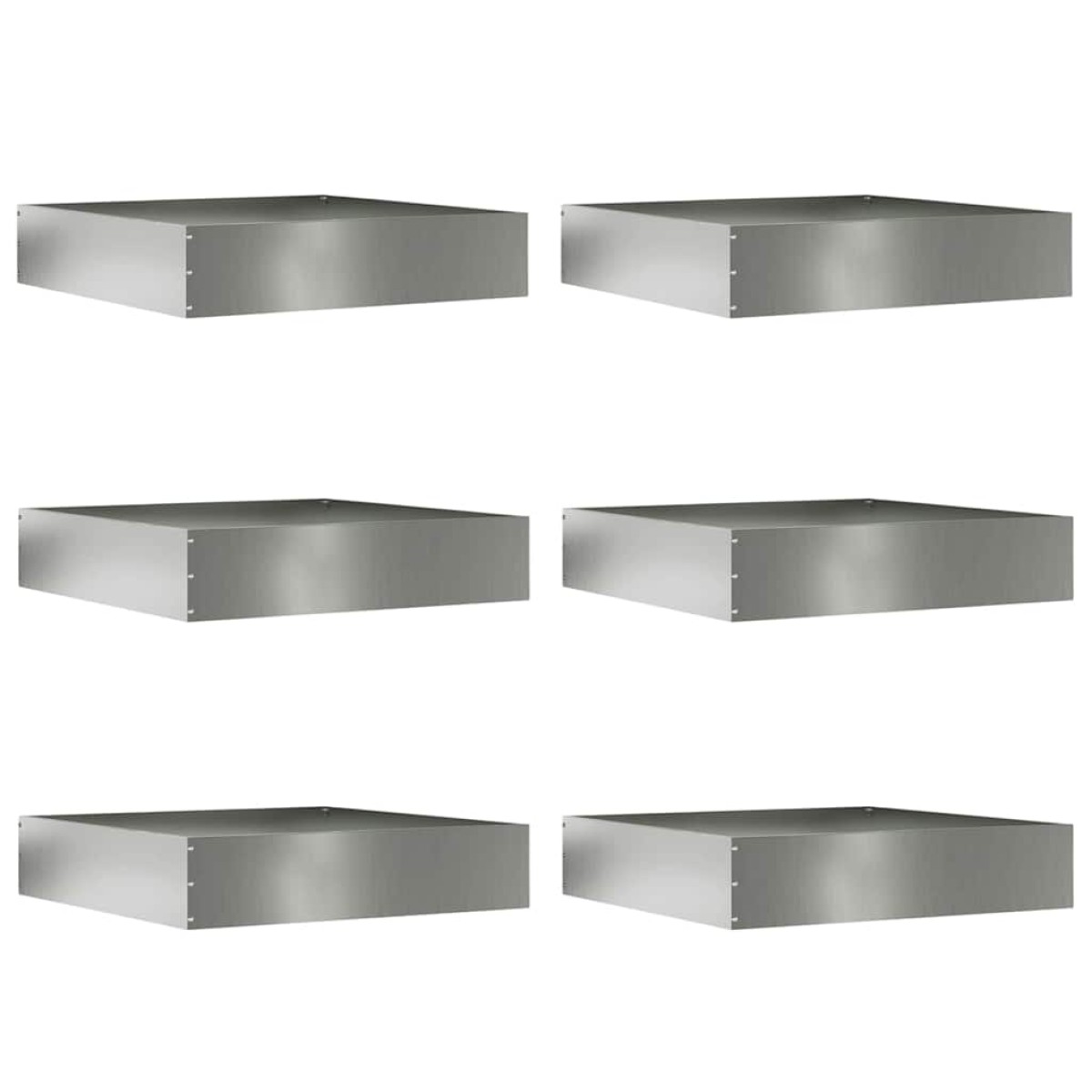 vidaXL Περίγραμμα γκαζόν 6 τμχ. 60 x 60 x 13 εκ Γαλβανισμένος Χάλυβας