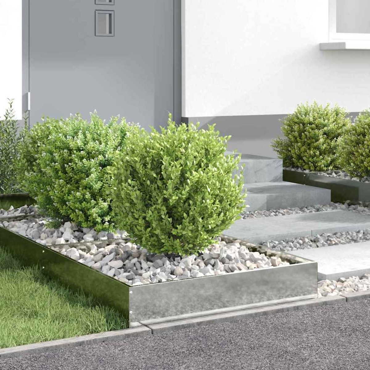 vidaXL Περίγραμμα γκαζόν 6 τμχ. 60 x 60 x 13 εκ Γαλβανισμένος Χάλυβας