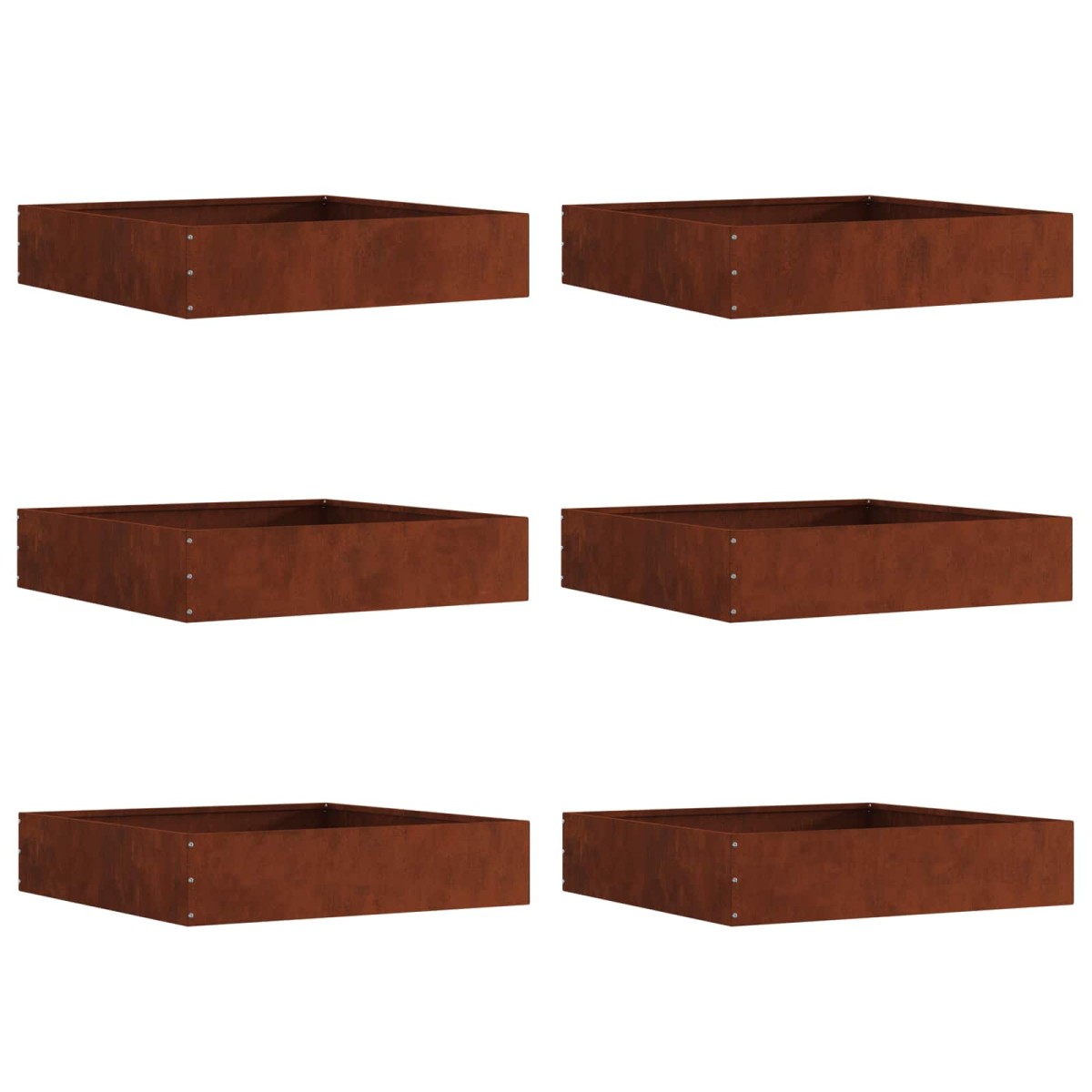 vidaXL Περίγραμμα γκαζόν 6 τμχ. 60 x 60 x 13 εκ Σκ rusty