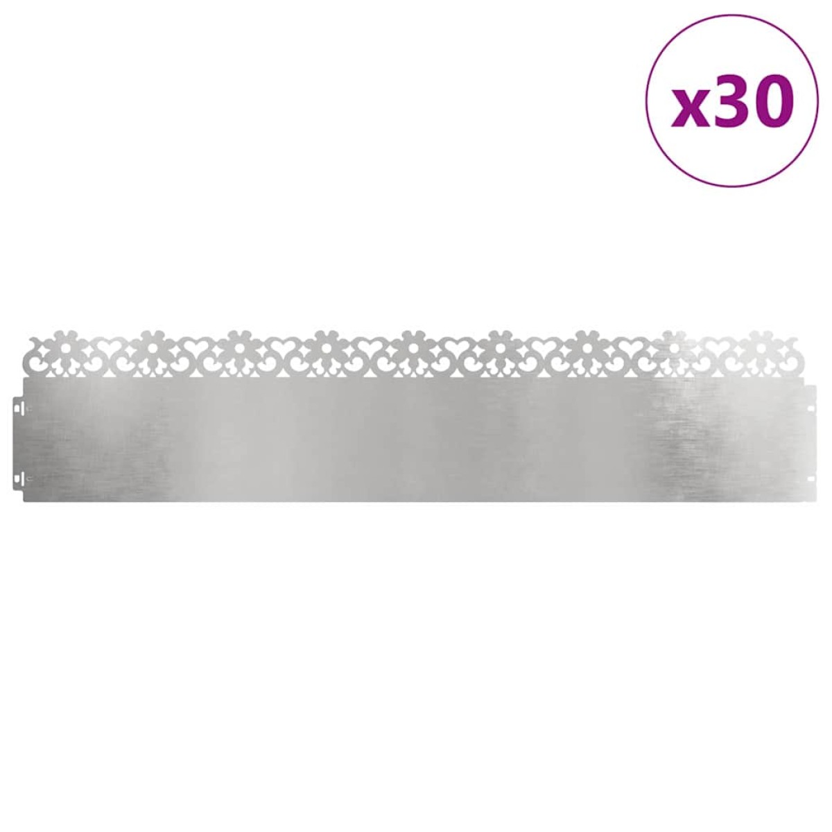 vidaXL Περιγράμματα γκαζόν 30 τμχ. 103 x 0,05 x 22 εκ Ασημί