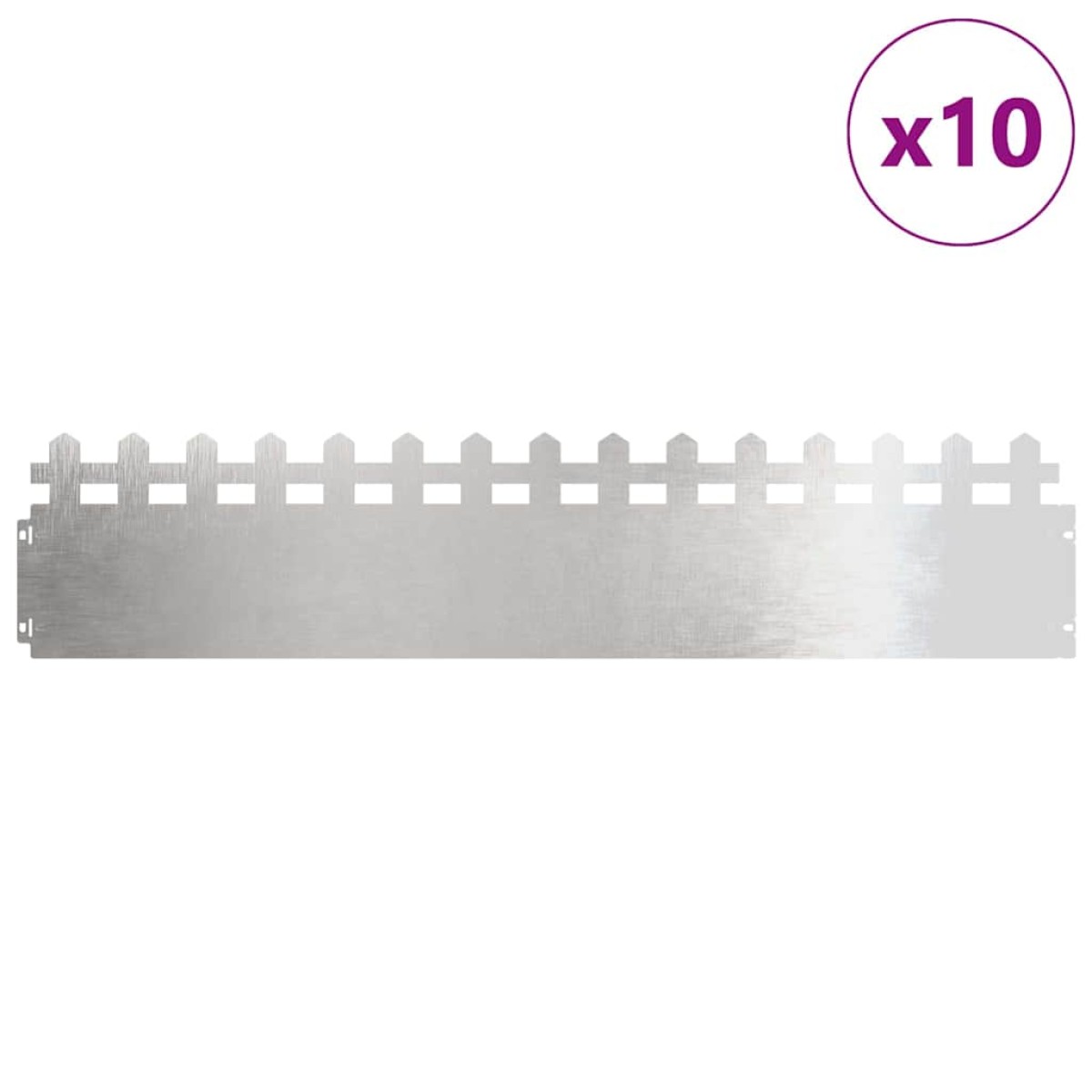 vidaXL Περιγράμματα γκαζόν 10 τμχ. 103 x 0,05 x 22 εκ Ασημί