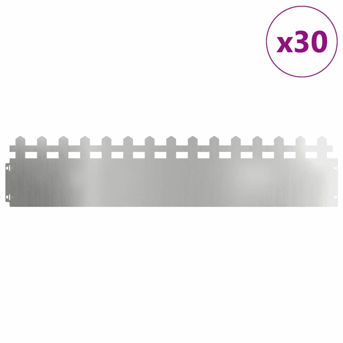 vidaXL Περιγράμματα γκαζόν 30 τμχ. 103 x 0,05 x 22 εκ Ασημί