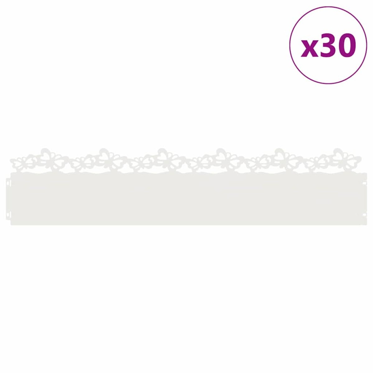 vidaXL Περιγράμματα γκαζόν 30 τμχ. 103 x 0,05 x 22 εκ Ατσάλι Λευκό