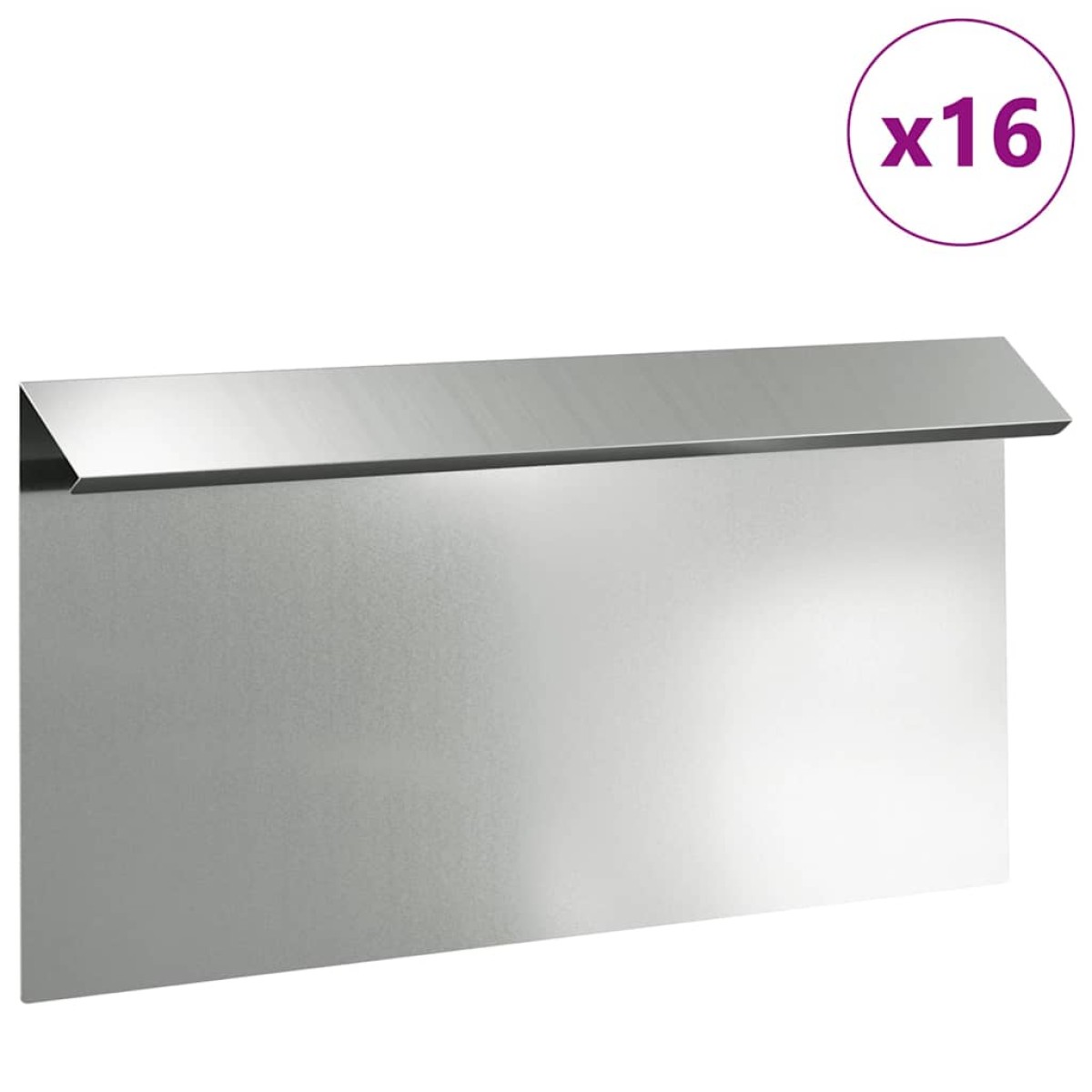 vidaXL Φράκτης σαλιγκαριών 16 τμχ. 50 x 3,5 x 25 εκ Ασημί
