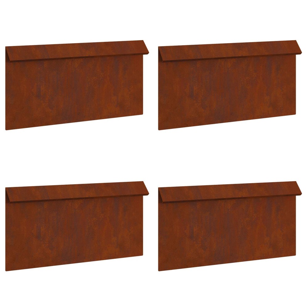vidaXL Φράκτης σαλιγκαριών 4 τμχ. 50 x 3,5 x 25 εκ Σκ rusty