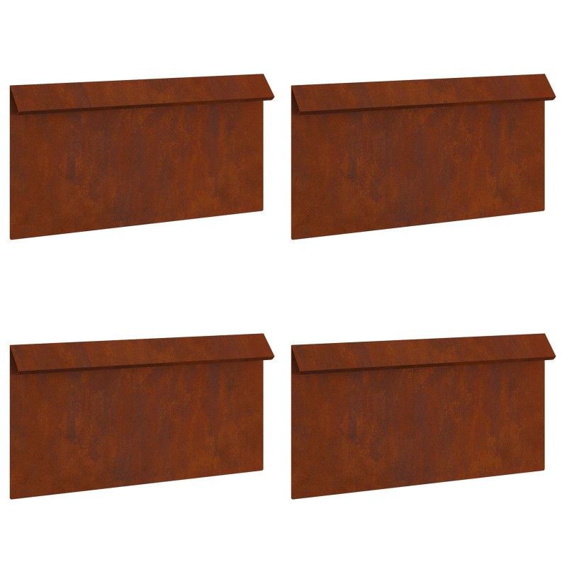 vidaXL Φράκτης σαλιγκαριών 4 τμχ. 50 x 3,5 x 25 εκ Σκ rusty