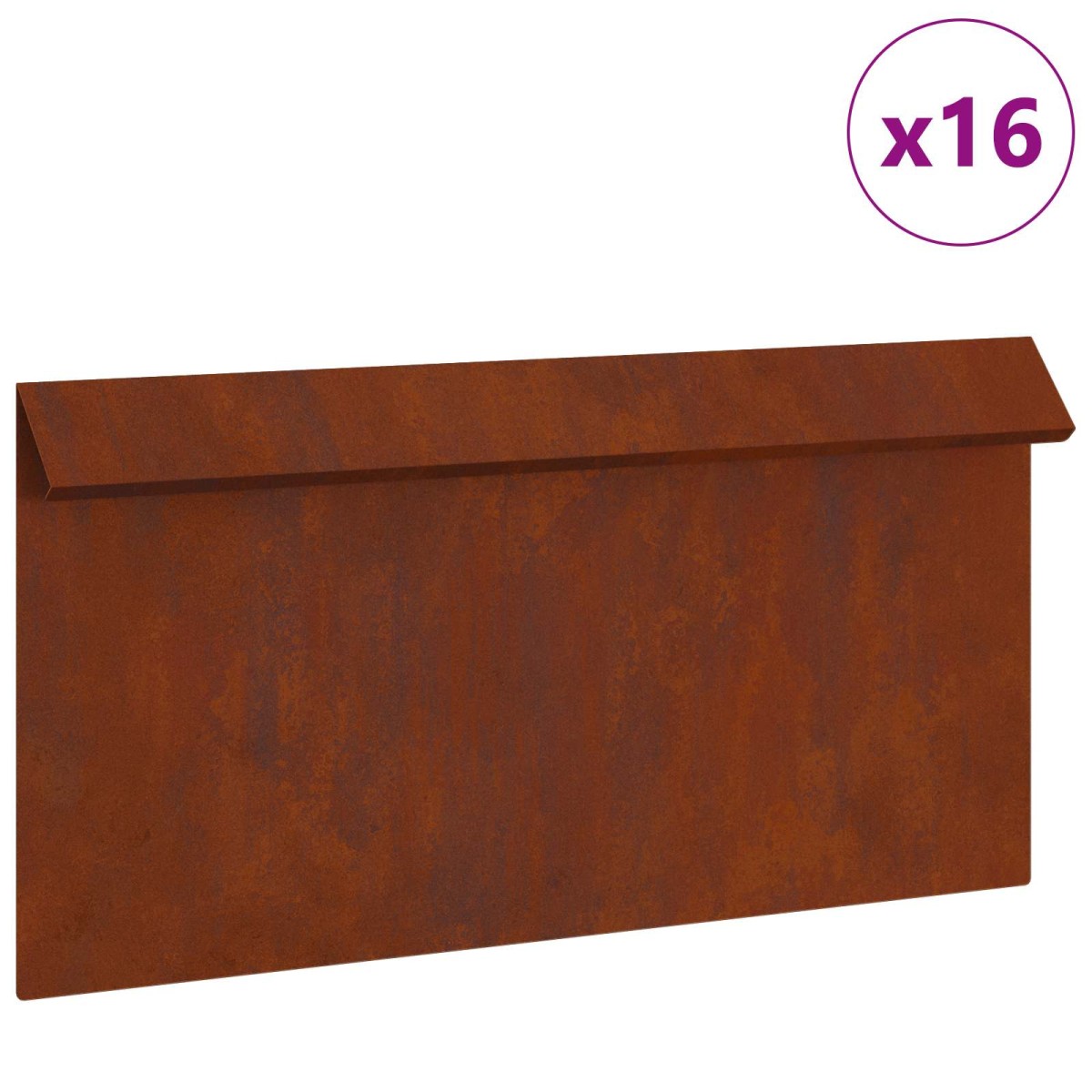 vidaXL Φράκτης σαλιγκαριών 16 τμχ. 50 x 3,5 x 25 εκ Σκ rusty