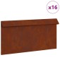 vidaXL Φράκτης σαλιγκαριών 16 τμχ. 50 x 3,5 x 25 εκ Σκ rusty