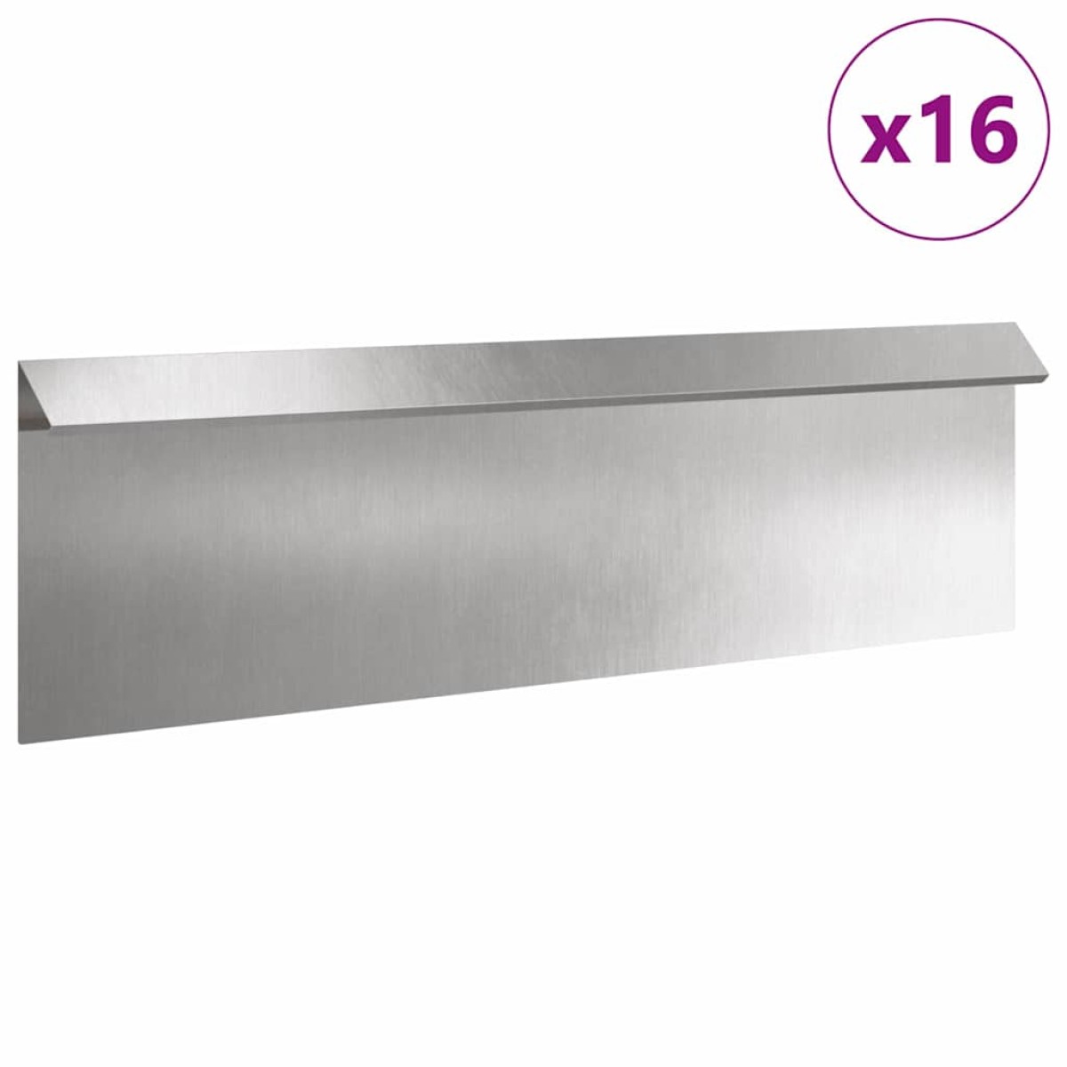 vidaXL Φράκτης σαλιγκαριών 16 τμχ. 100 x 3,5 x 25 εκ Ανοξείδωτο Ατσάλι