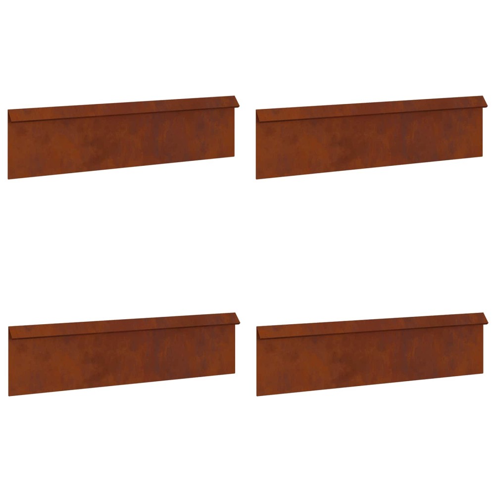 vidaXL Φράκτης σαλιγκαριών 4 τμχ. 100 x 3,5 x 25 εκ Σκ rusty