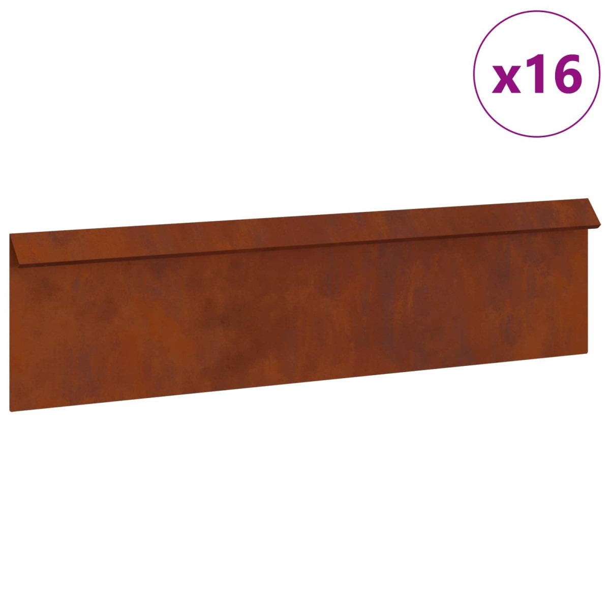 vidaXL Φράκτης σαλιγκαριών 16 τμχ. 100 x 3,5 x 25 εκ Σκ rusty