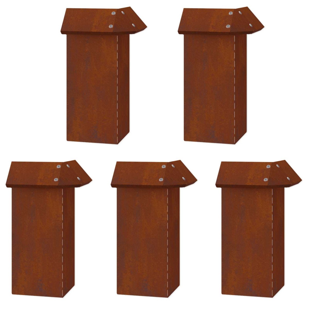 vidaXL Φράχτες με σαλιγκάρια 16 τμχ. 100 x 3,5 x 25 εκ Σκ rusty