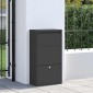 vidaXL Θυρίδα Πακέτων με αποθήκευση Μαύρο 44 x 22 x 82 εκ. Ατσάλι