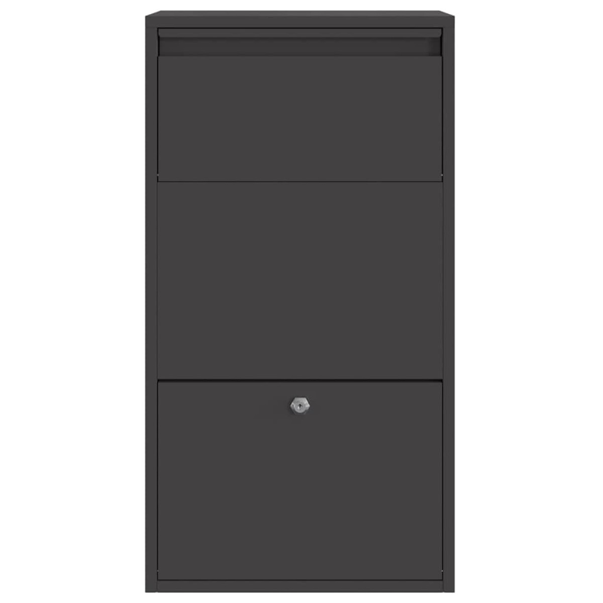 vidaXL Θυρίδα Πακέτων με αποθήκευση Μαύρο 44 x 22 x 82 εκ. Ατσάλι