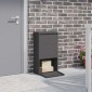 vidaXL Θυρίδα Πακέτων με αποθήκευση Μαύρο 44 x 22 x 82 εκ. Ατσάλι