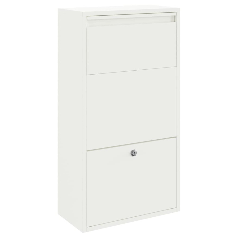 vidaXL Θυρίδα Πακέτων με αποθήκευση Λευκό 44 x 22 x 82 εκ. Ατσάλι