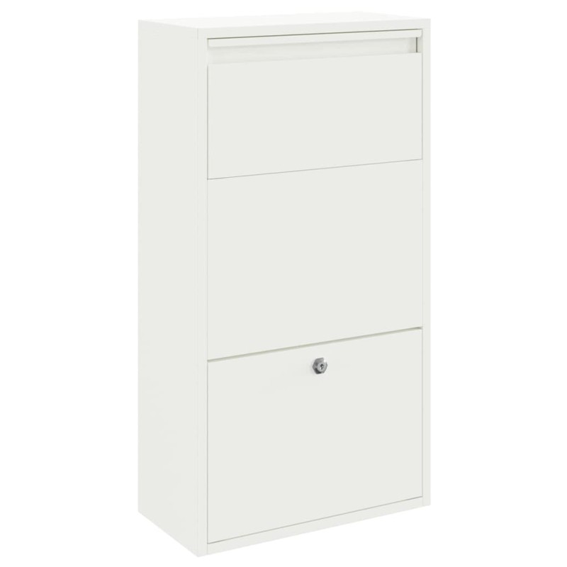 vidaXL Θυρίδα Πακέτων με αποθήκευση Λευκό 44 x 22 x 82 εκ. Ατσάλι