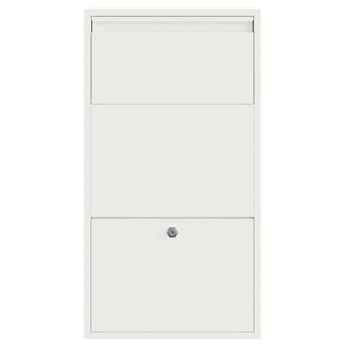 vidaXL Θυρίδα Πακέτων με αποθήκευση Λευκό 44 x 22 x 82 εκ. Ατσάλι