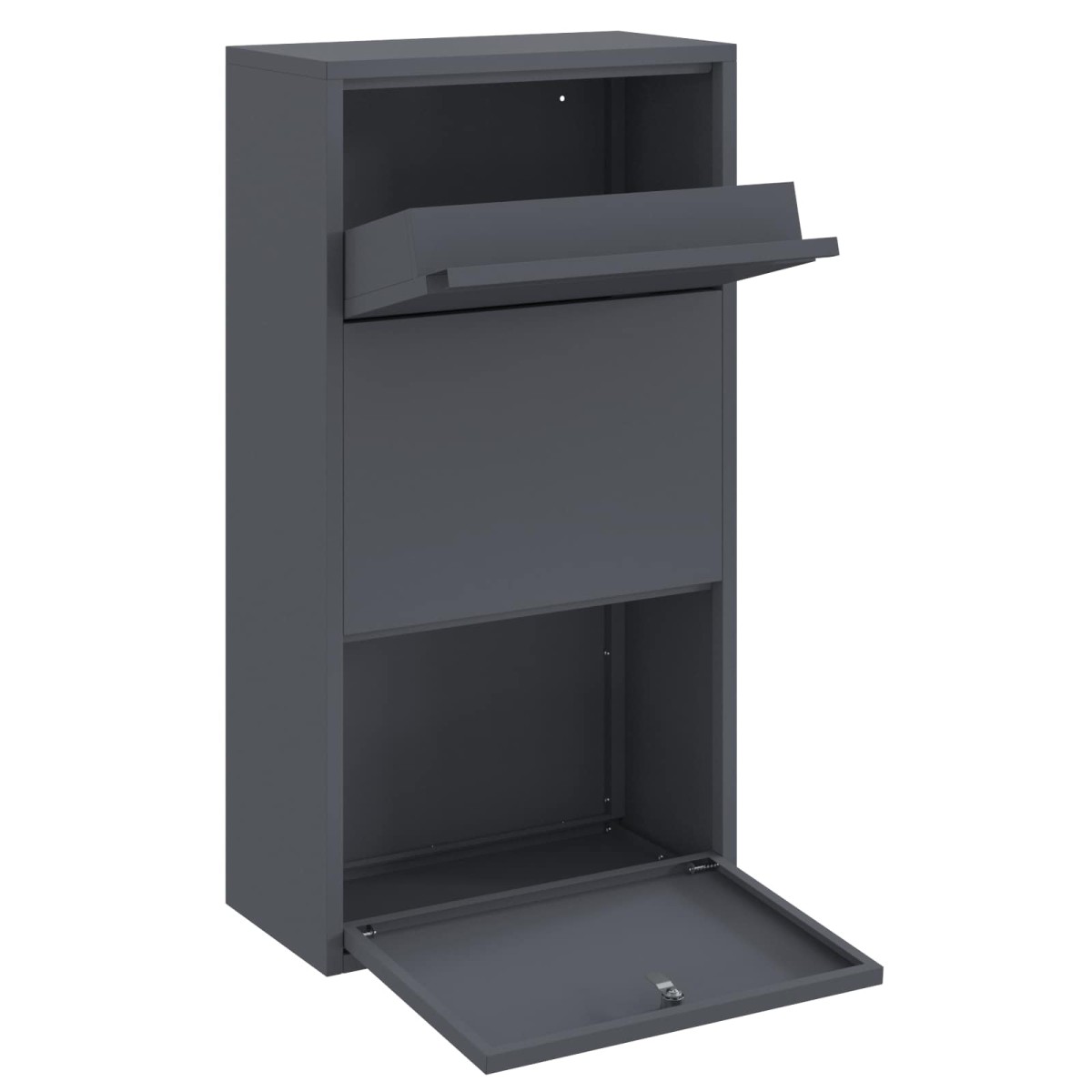 vidaXL Θυρίδα Πακέτων με αποθήκευση Ανθρακί 44 x 22 x 82 εκ. Ατσάλι
