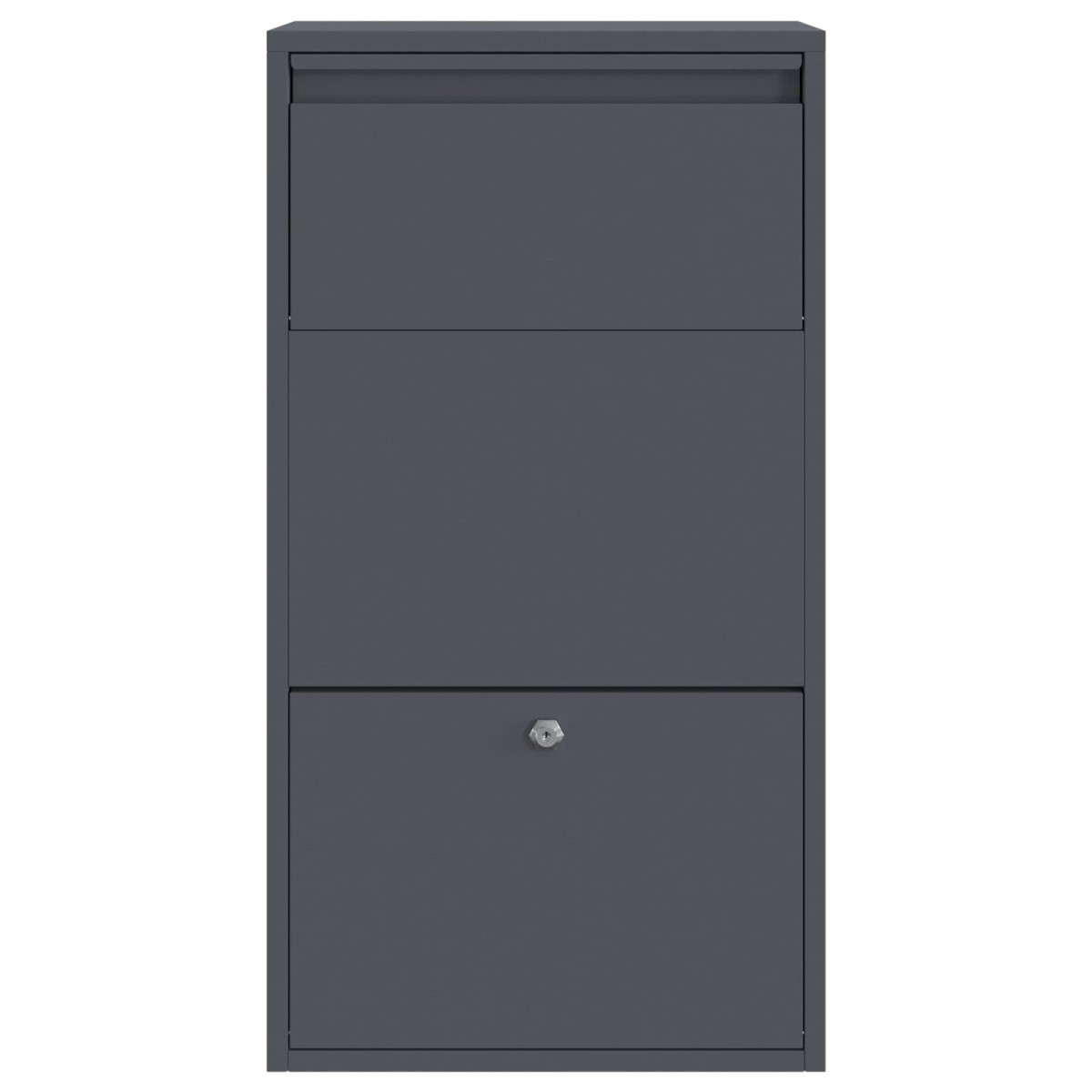 vidaXL Θυρίδα Πακέτων με αποθήκευση Ανθρακί 44 x 22 x 82 εκ. Ατσάλι