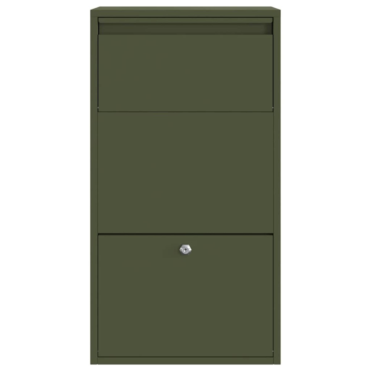 vidaXL Θυρίδα Πακέτων με πόρτα Ελιά Πράσινη 44 x 22 x 82 εκ. Ατσάλι