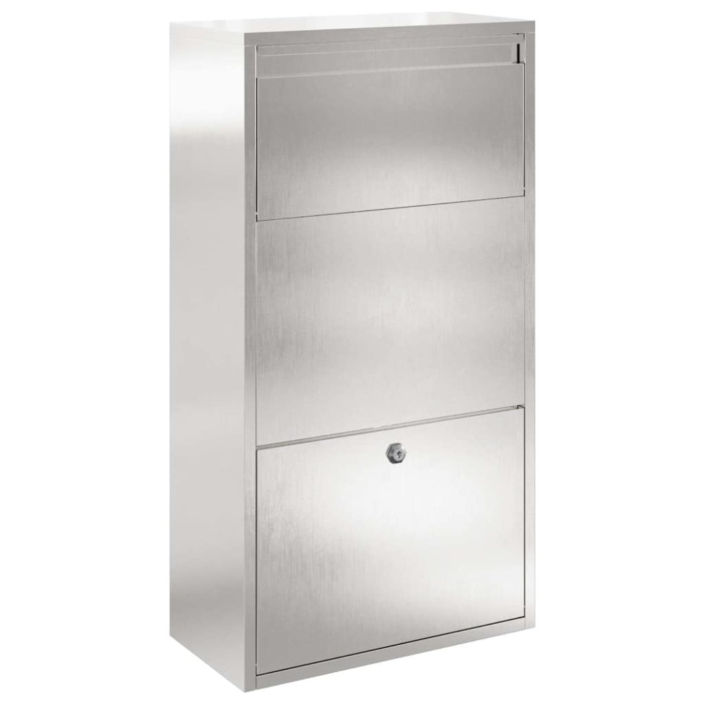vidaXL Θυρίδα Πακέτων Ασημί 44 x 22 x 82 εκ. Ανοξείδωτο ατσάλι