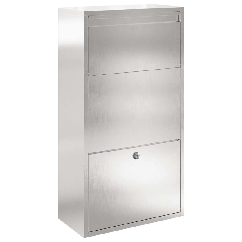 vidaXL Θυρίδα Πακέτων Ασημί 44 x 22 x 82 εκ. Ανοξείδωτο ατσάλι